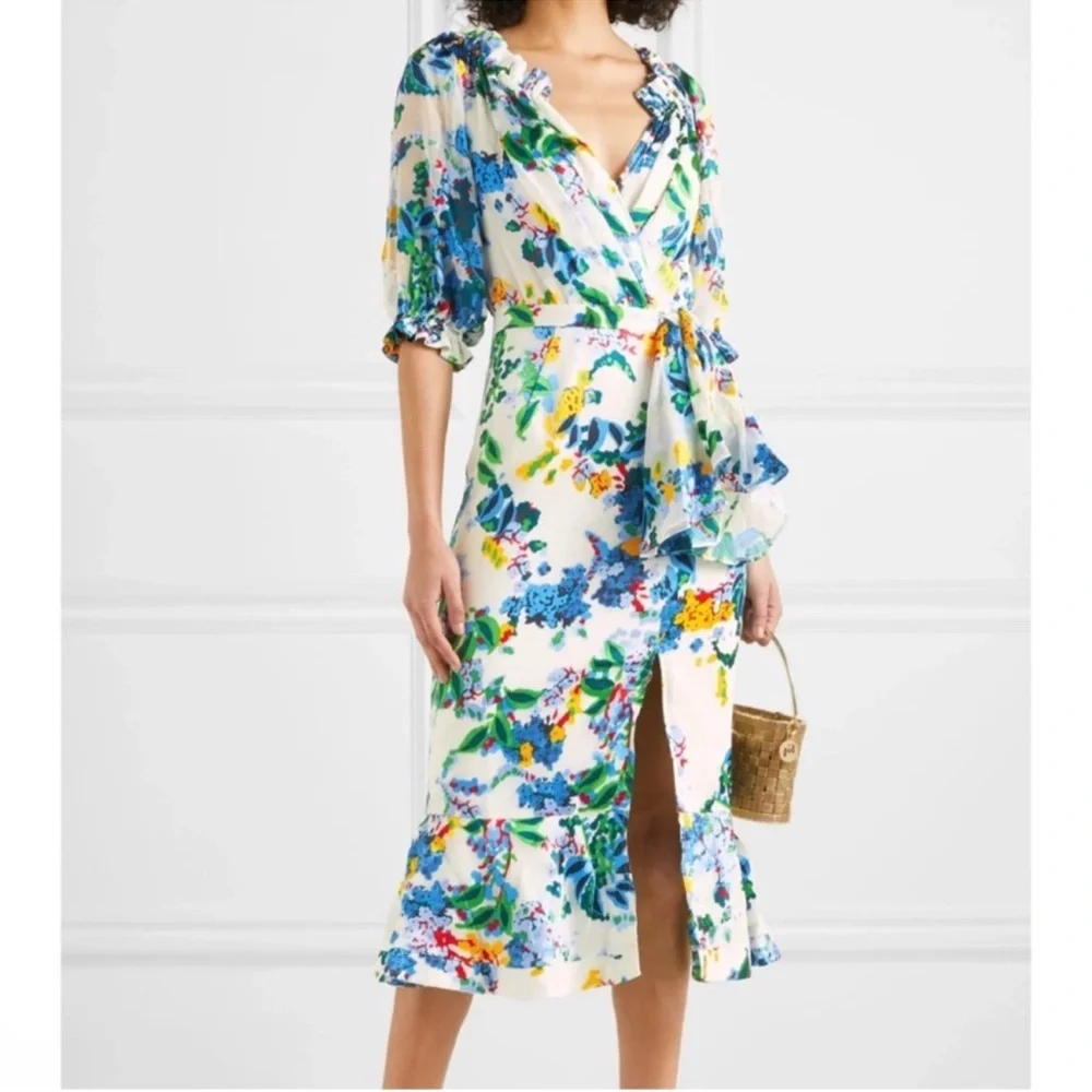 Saloni Olivia Silk Blend Floral Mini Dress NWT
